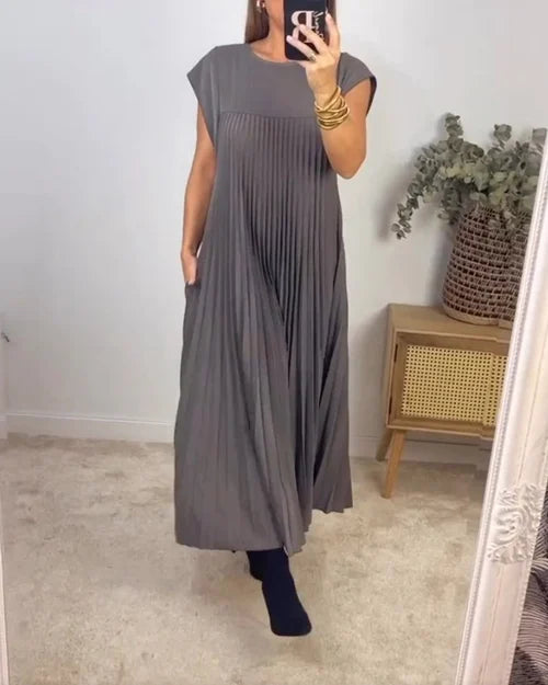 Einfaches plissiertes Kleid für Frauen für besondere Anlässe