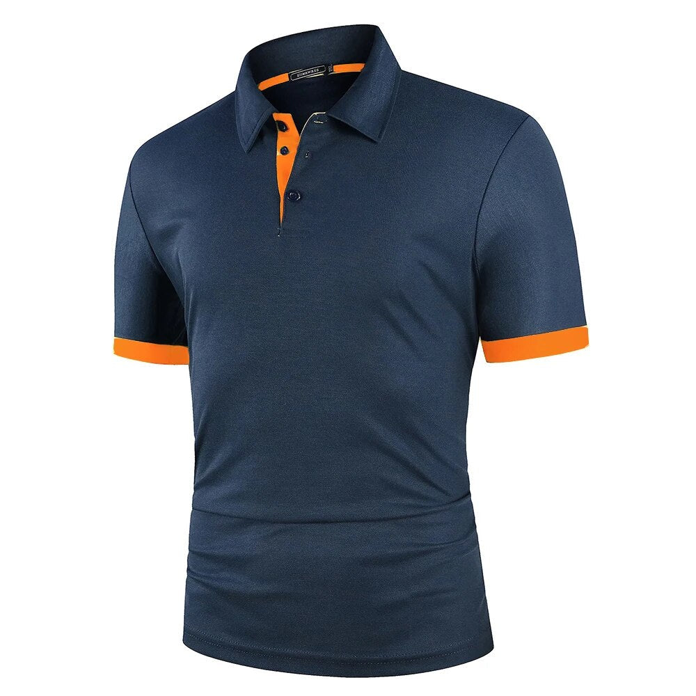 Elegantes, kontrastfarbiges Poloshirt für Herren