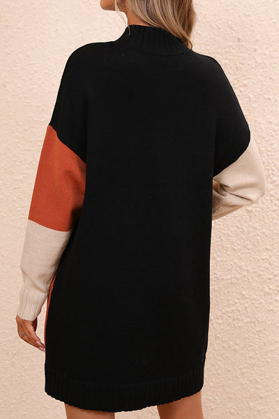 Farbblock Strickkleid für Damen