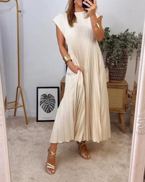 Einfaches plissiertes Kleid für Frauen für besondere Anlässe