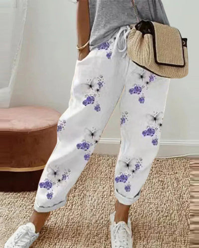 Bequeme Baumwoll-Leinen-Hose für Damen