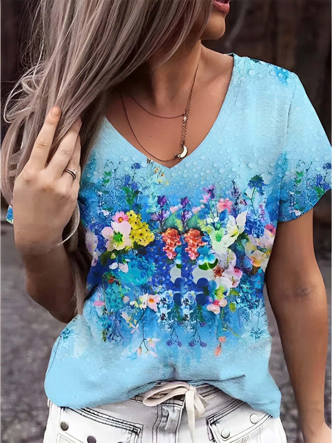 Erika - Super Schönes Damen T-Shirt mit Floralem Druck