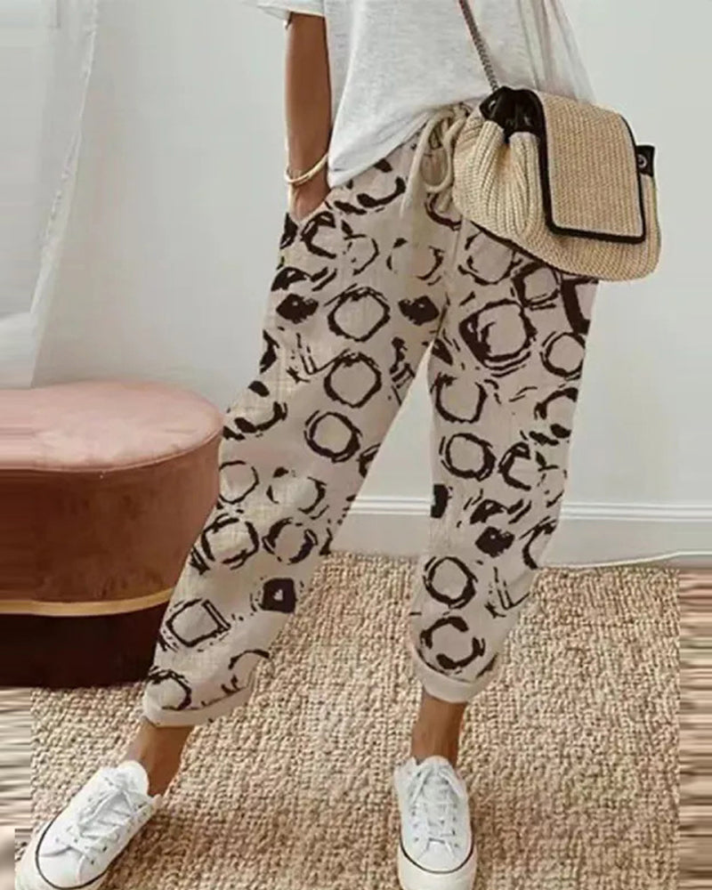 Bequeme Baumwoll-Leinen-Hose für Damen