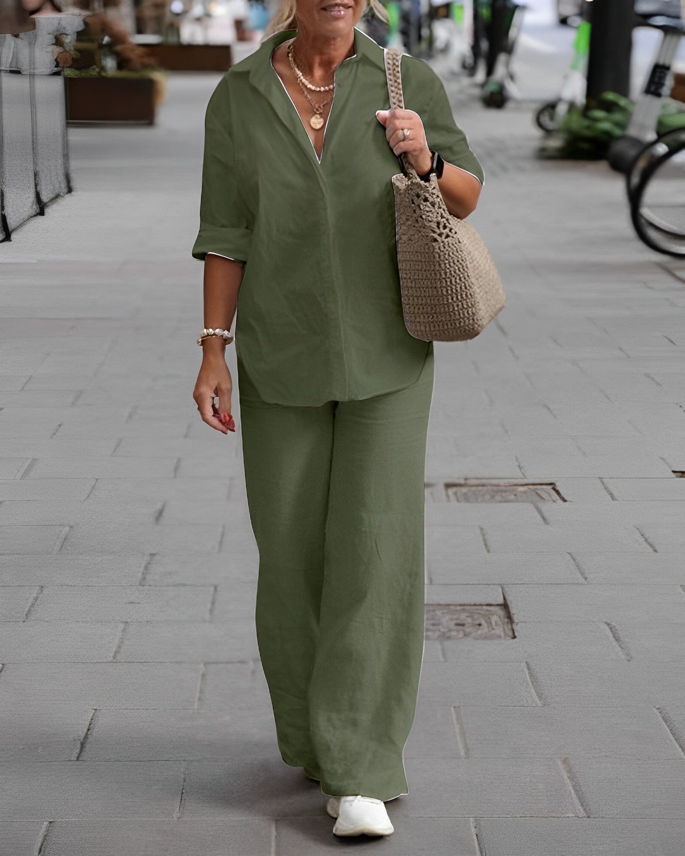 Bequemes Sommer Leinen-Set für Damen