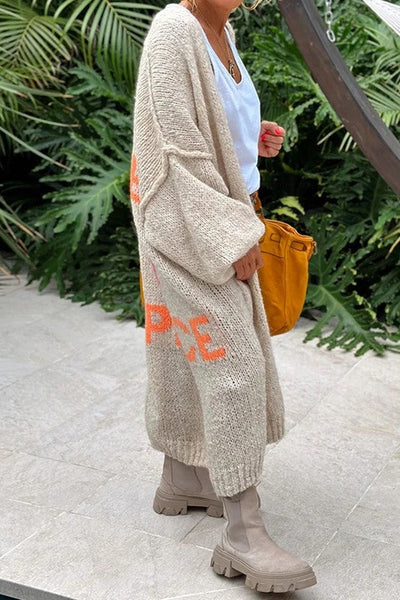 Eleganter, langärmeliger Damen-Strickmantel in verschiedenen Farben