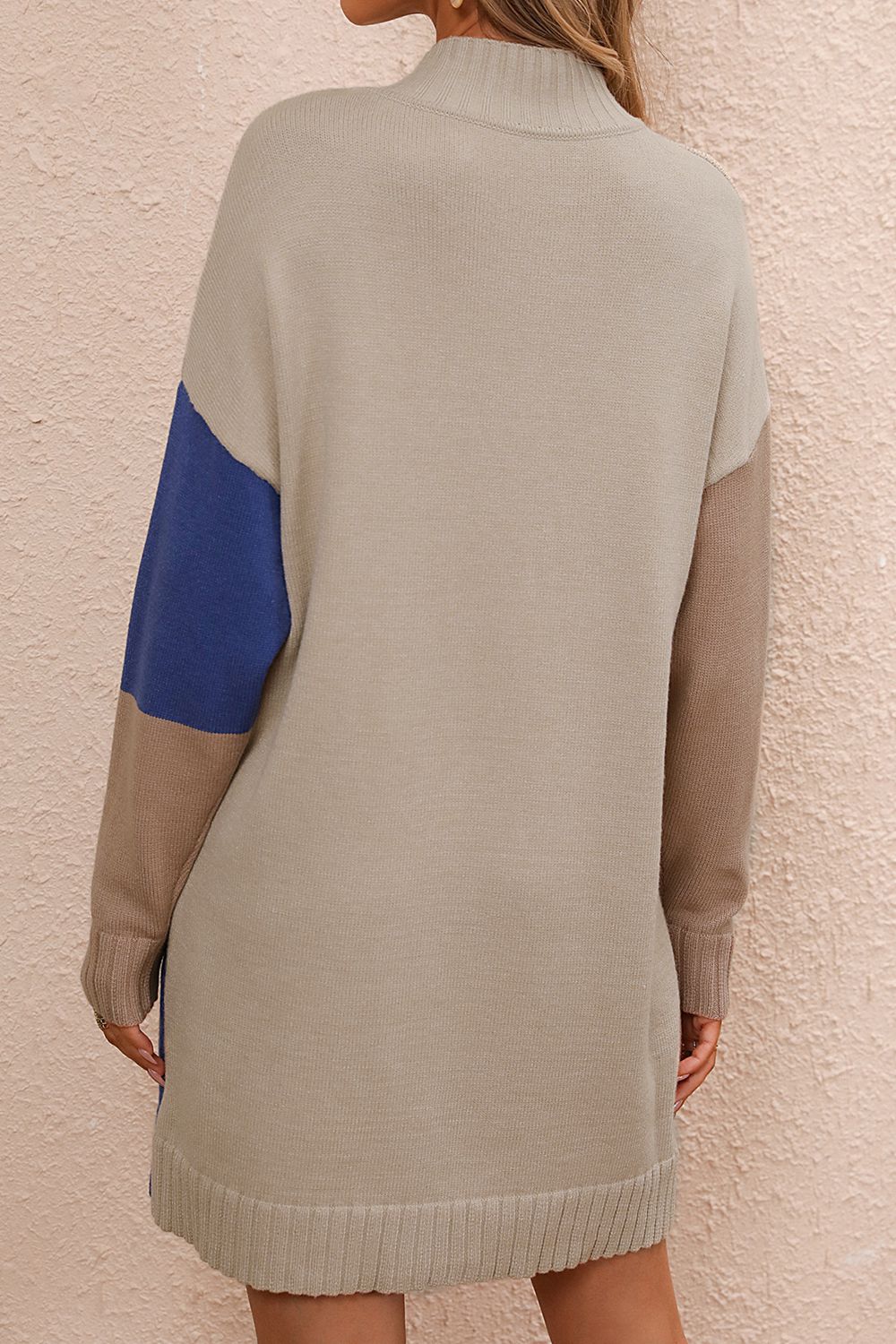 Farbblock Strickkleid für Damen