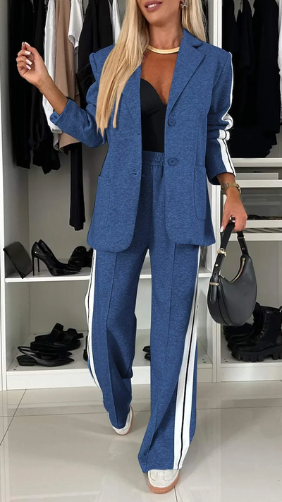 Damen Casual Outfit mit Kragen und langen Ärmeln