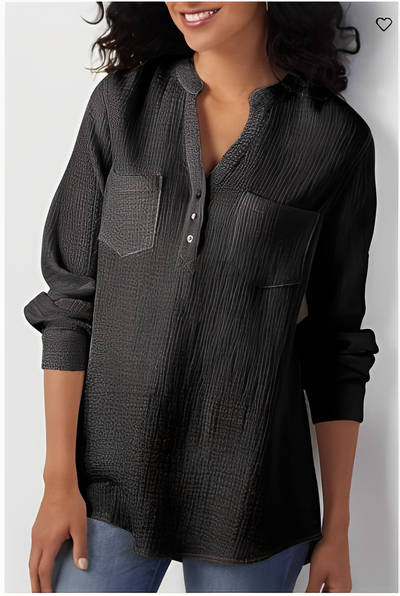 Daria - Damen V-Ausschnitt und Lange Ärmel Tops