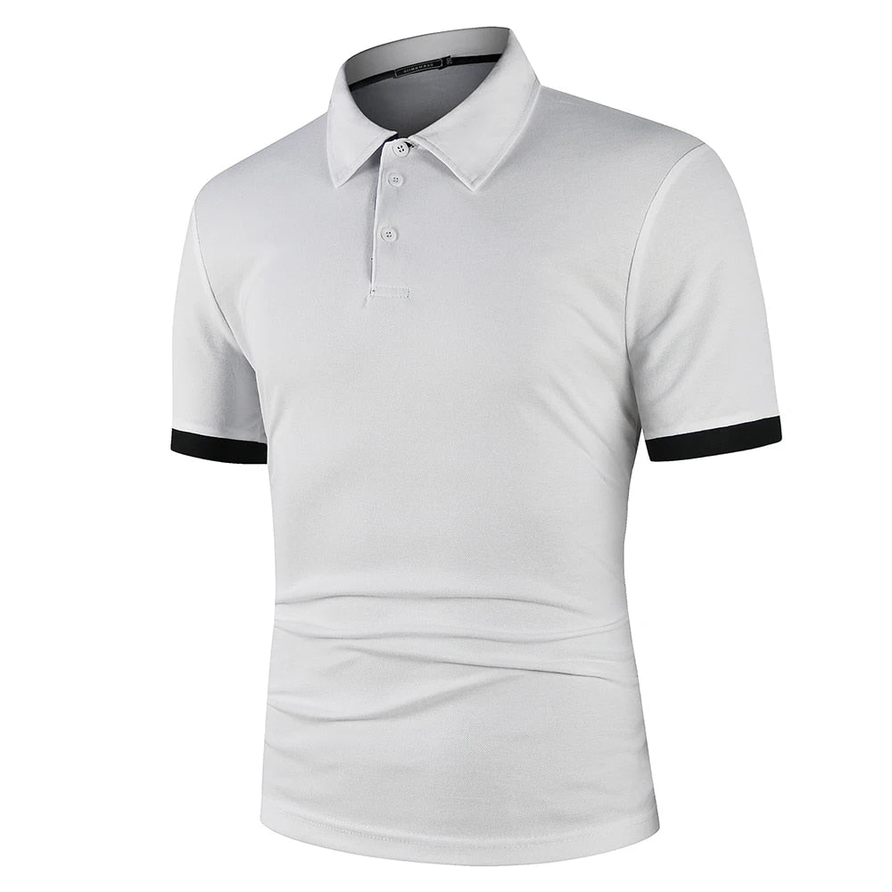 Elegantes, kontrastfarbiges Poloshirt für Herren