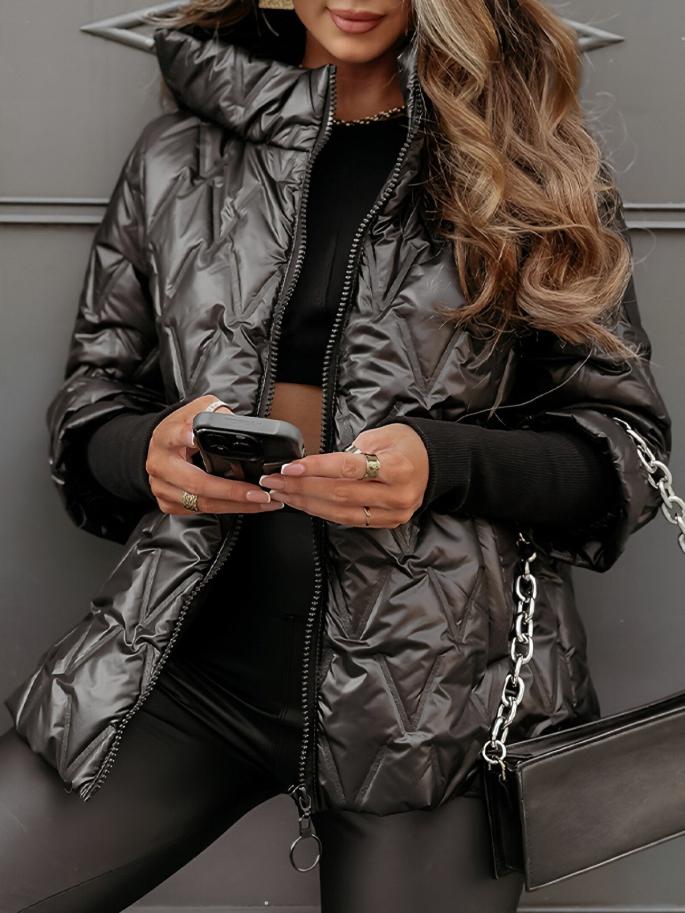 Damen Jacke mit Kapuze für Herbst und Winter
