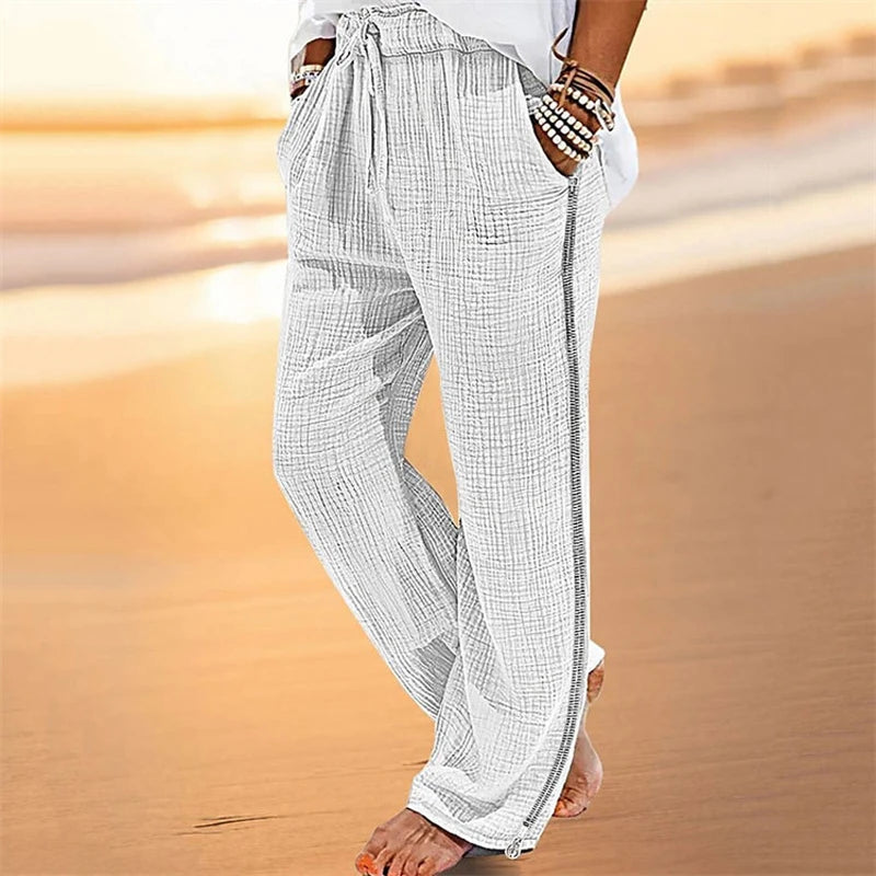 Bequeme Herren Baumwolle Freizeithose mit elastischem Bund