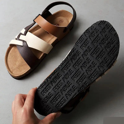 Bequeme Leder Pantoletten Sandalen