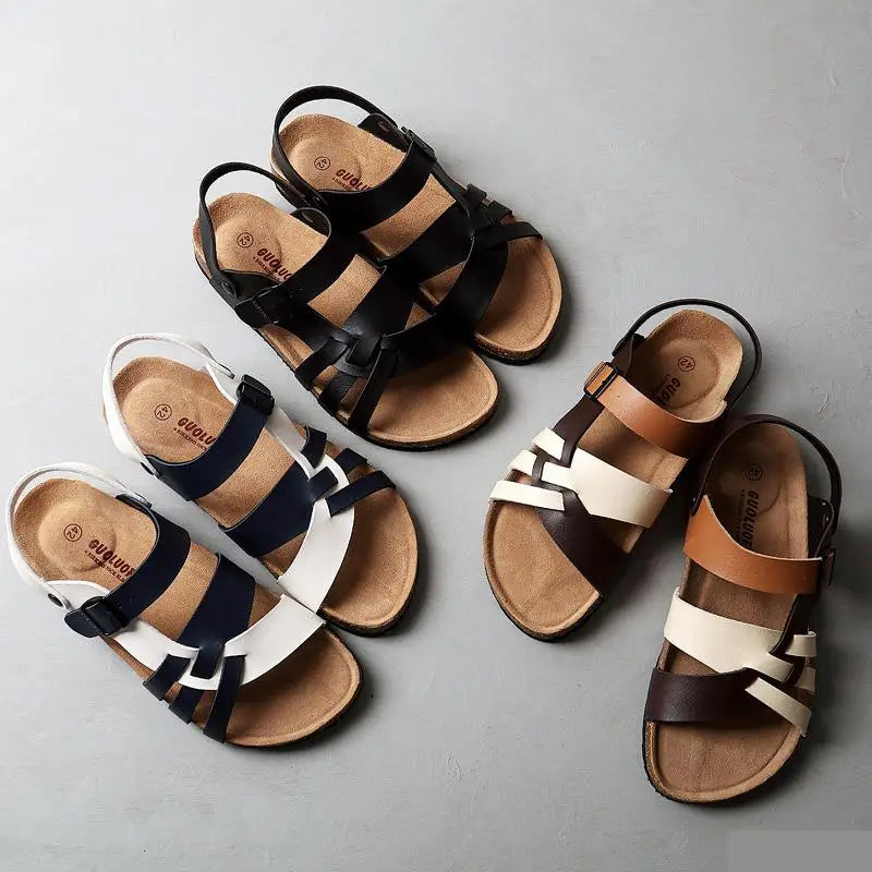 Bequeme Leder Pantoletten Sandalen