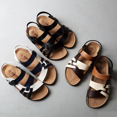 Bequeme Leder Pantoletten Sandalen