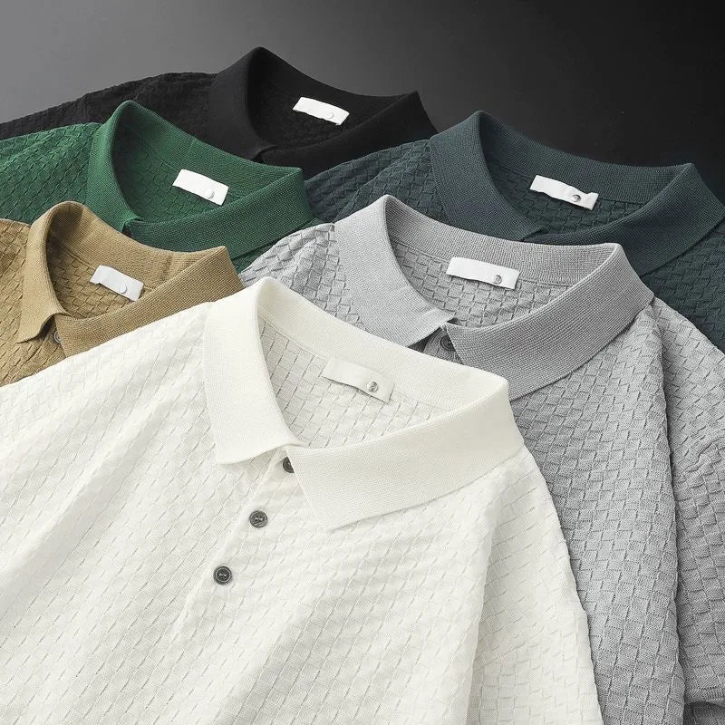 Exklusives Herren Poloshirt mit Jacquard-Muster