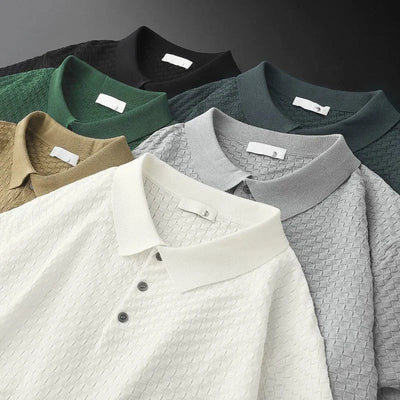 Exklusives Herren Poloshirt mit Jacquard-Muster