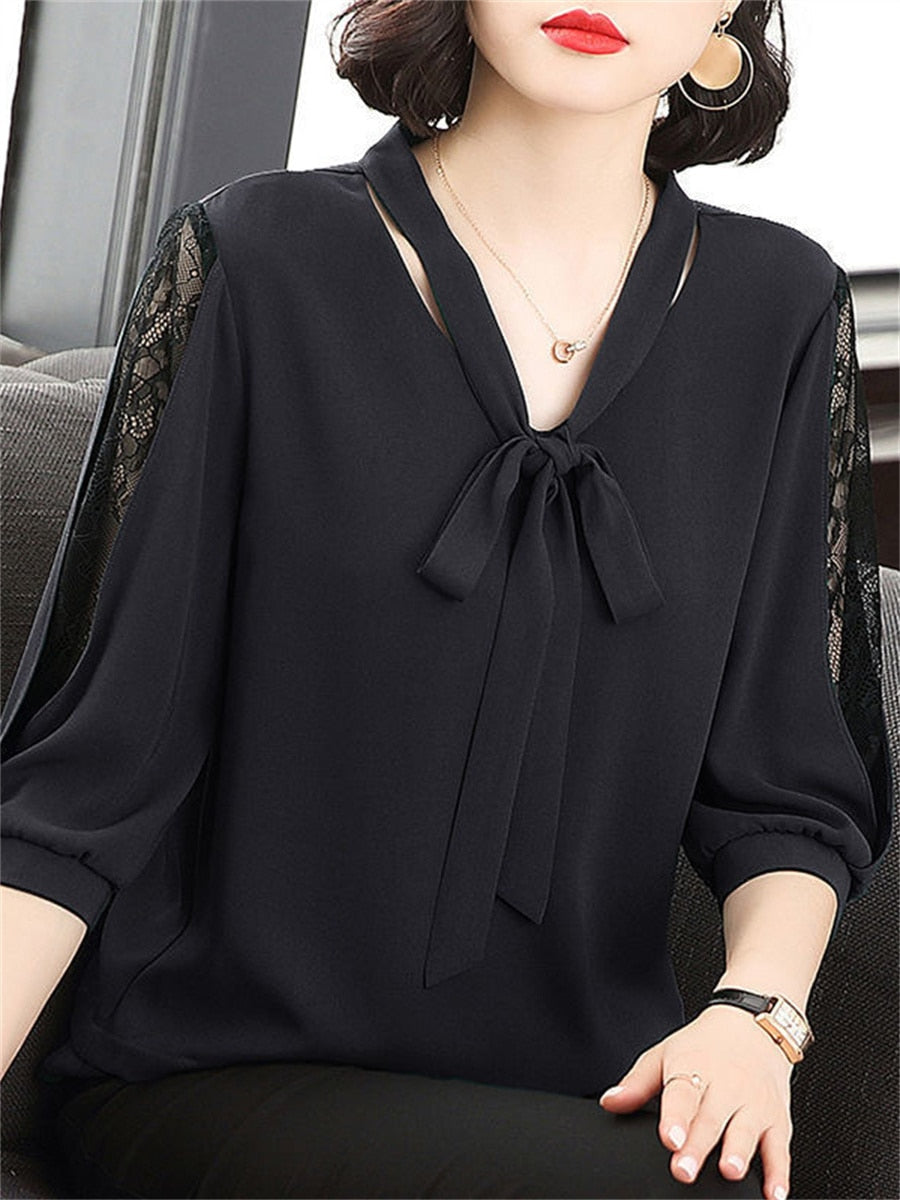 Elegante Leichte Damen Bluse mit langen Ärmeln