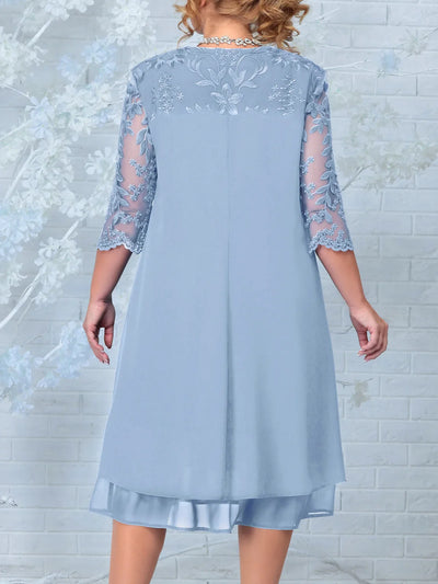 Besticktes Damen Cocktailkleid in Übergröße für besonder Anlässe