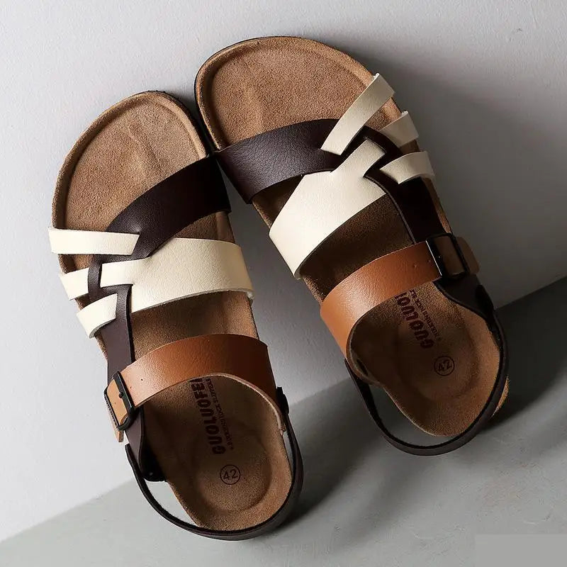 Bequeme Leder Pantoletten Sandalen