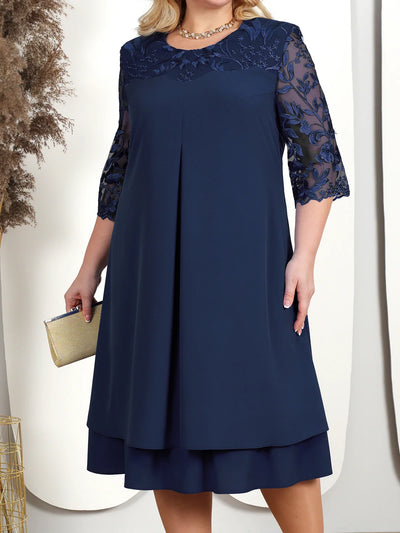 Besticktes Damen Cocktailkleid in Übergröße für besonder Anlässe