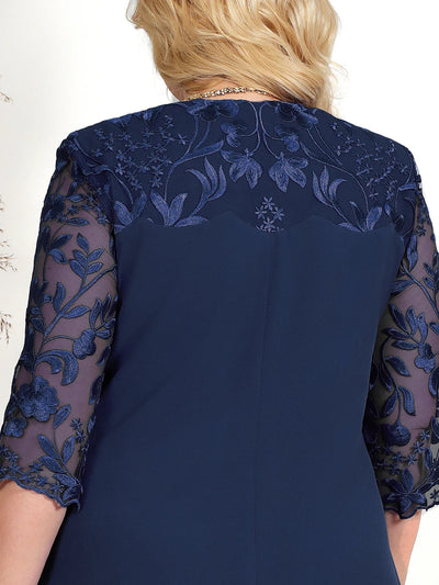 Besticktes Damen Cocktailkleid in Übergröße für besonder Anlässe