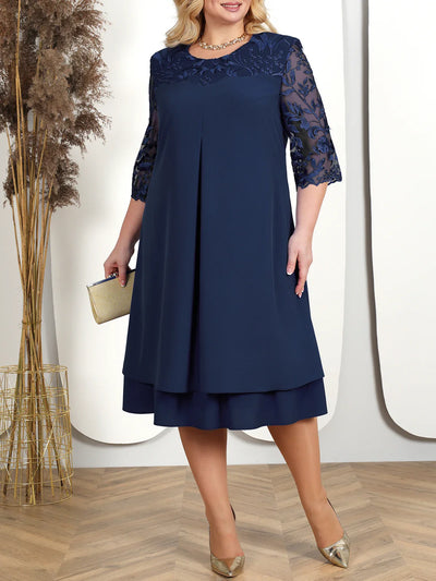 Besticktes Damen Cocktailkleid in Übergröße für besonder Anlässe
