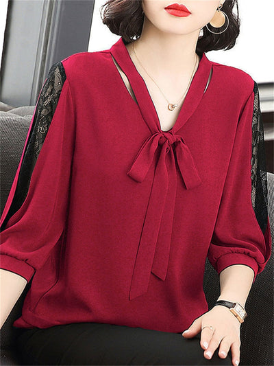 Elegante Leichte Damen Bluse mit langen Ärmeln