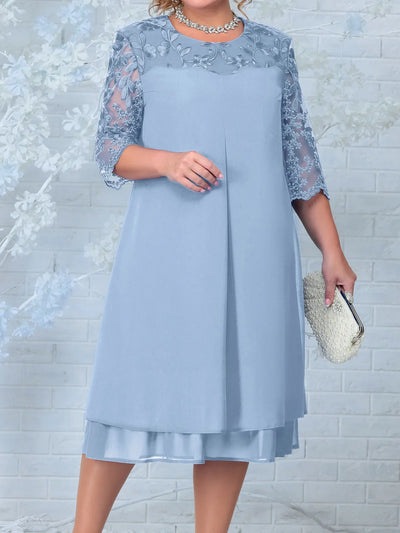 Besticktes Damen Cocktailkleid in Übergröße für besonder Anlässe