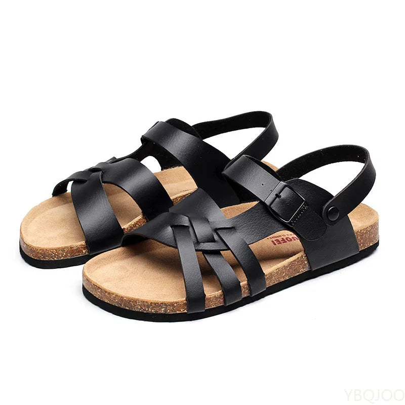 Bequeme Leder Pantoletten Sandalen