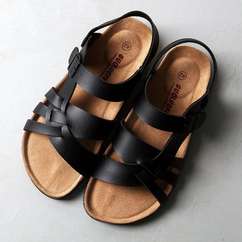 Bequeme Leder Pantoletten Sandalen