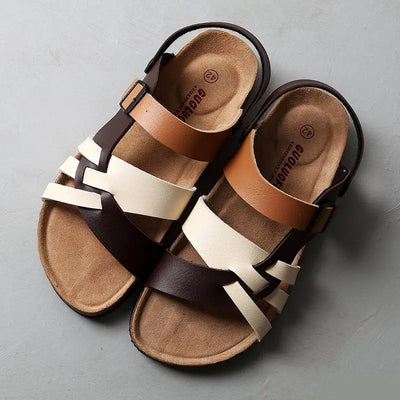 Bequeme Leder Pantoletten Sandalen