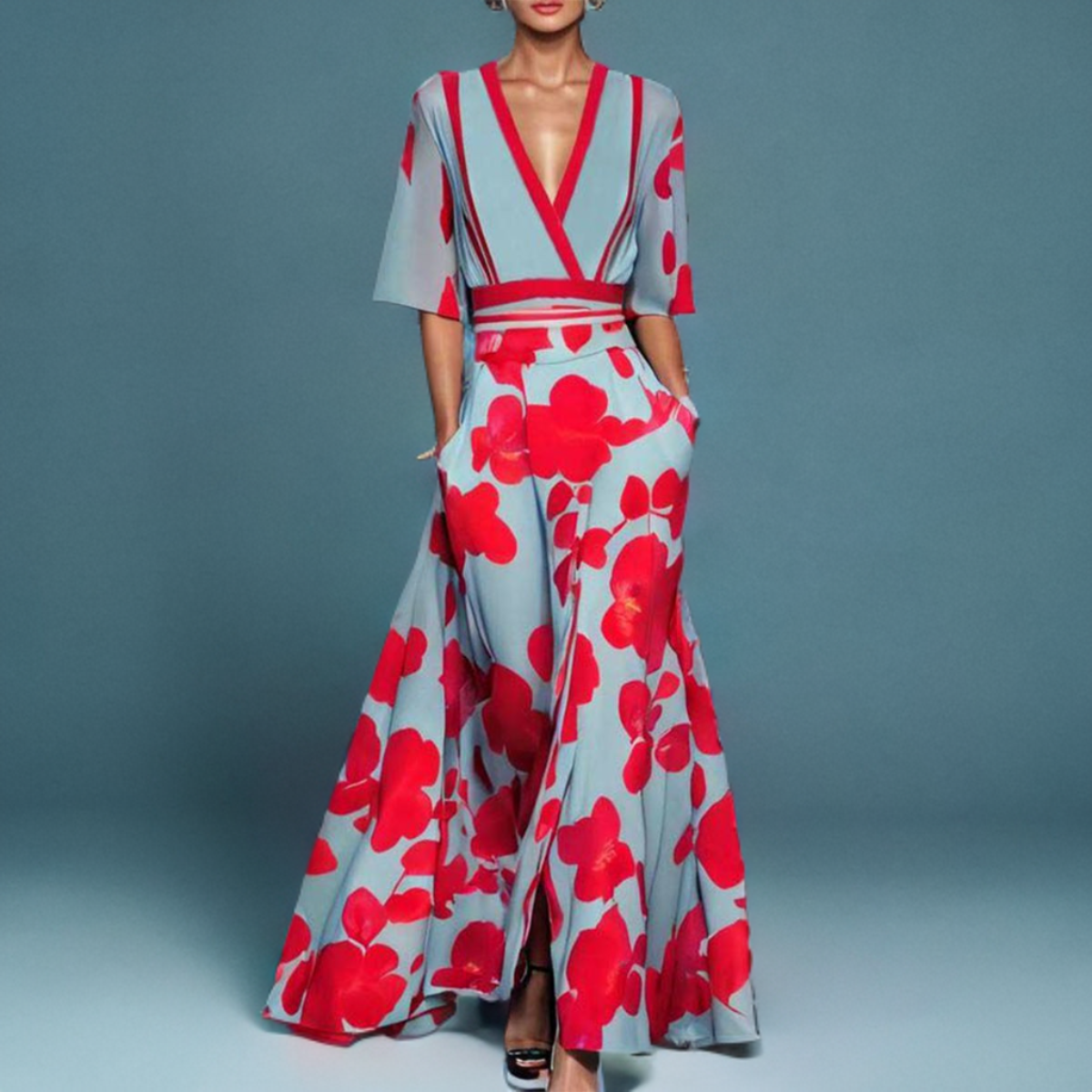 Elegantes Damenkleid mit kurzen Ärmeln