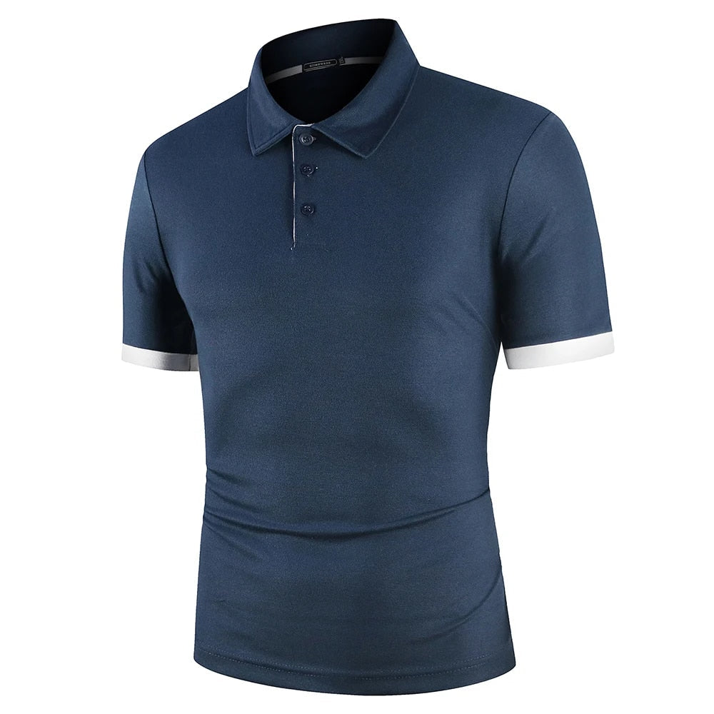 Elegantes, kontrastfarbiges Poloshirt für Herren
