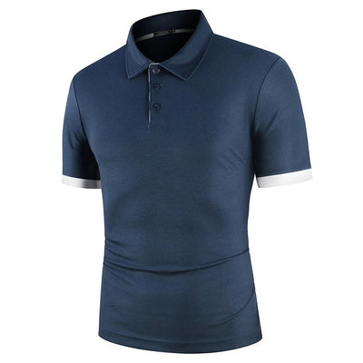 Elegantes, kontrastfarbiges Poloshirt für Herren