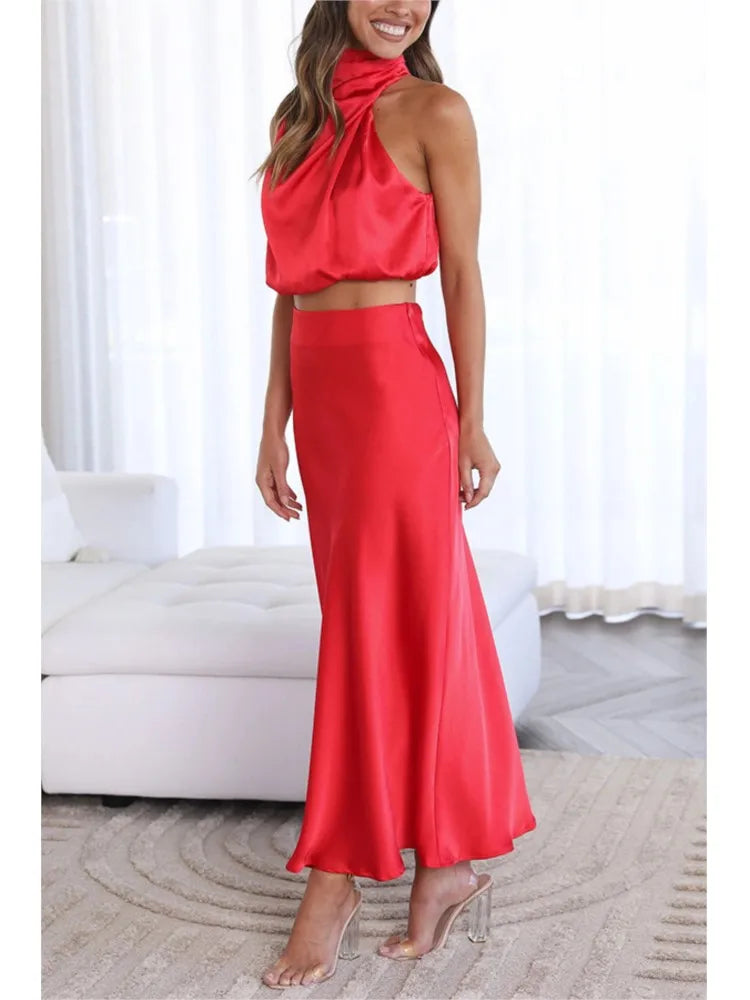Elegantes Satin-Damenset in vielen Farben