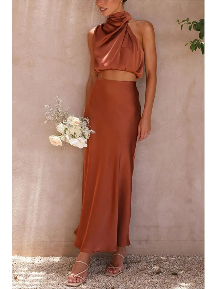 Elegantes Satin-Damenset in vielen Farben