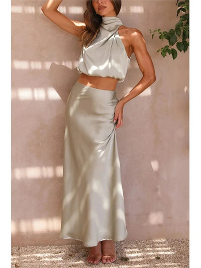 Elegantes Satin-Damenset in vielen Farben