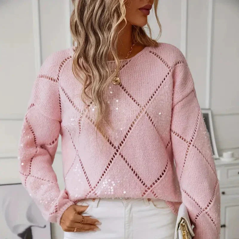 Eleganter Paillettenpullover für Frauen