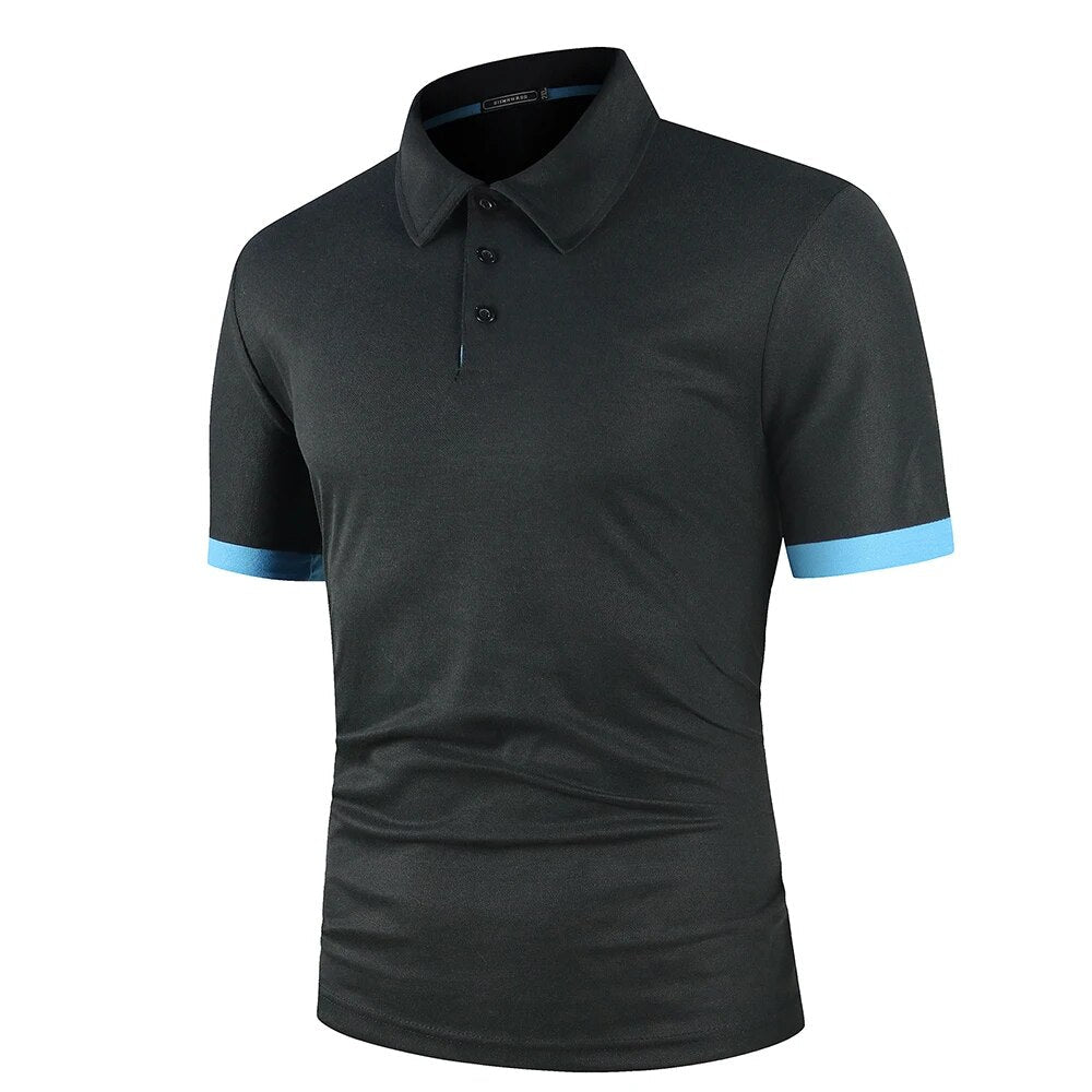 Elegantes, kontrastfarbiges Poloshirt für Herren