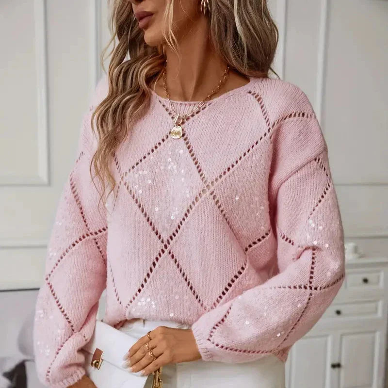Eleganter Paillettenpullover für Frauen