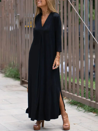 Damen Kleid mit Schlitz am Saum
