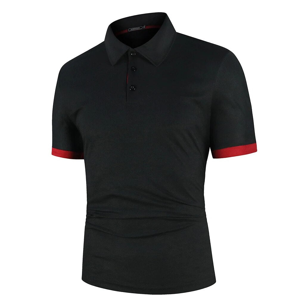 Elegantes, kontrastfarbiges Poloshirt für Herren