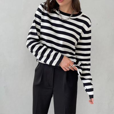 Diana - Elegantes Gestreifter Pullover für Damen