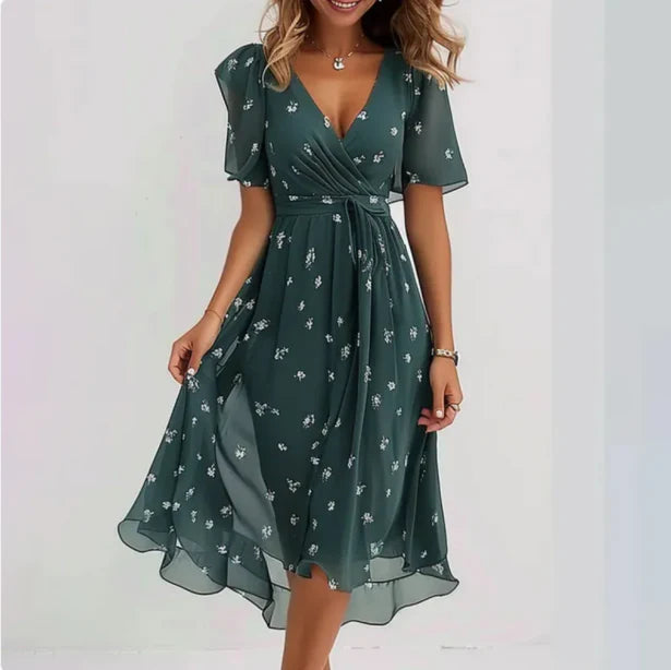 Damen V-Ausschnitt Kleid aus weichem Material