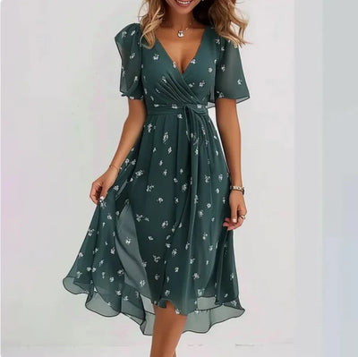 Damen V-Ausschnitt Kleid aus weichem Material