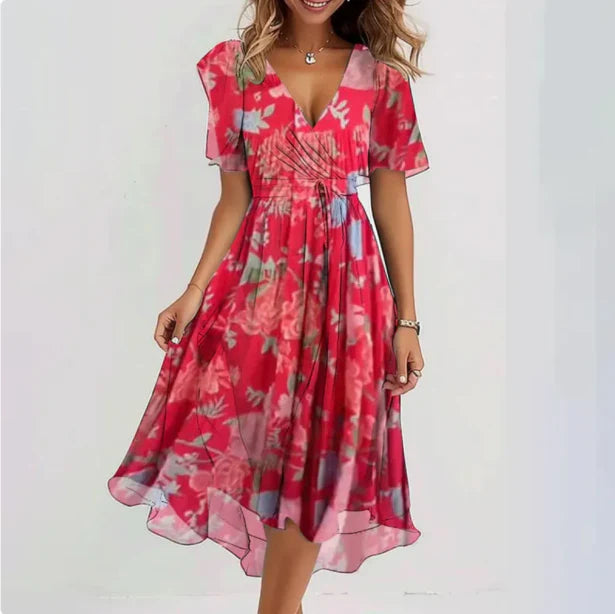 Damen V-Ausschnitt Kleid aus weichem Material