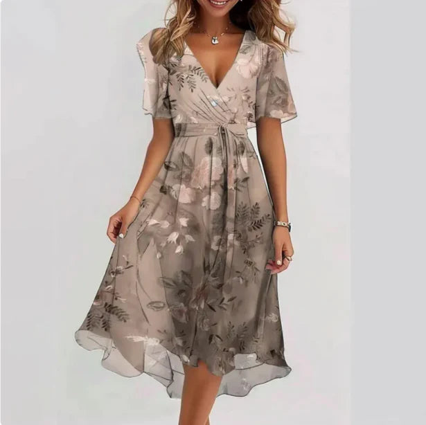 Damen V-Ausschnitt Kleid aus weichem Material