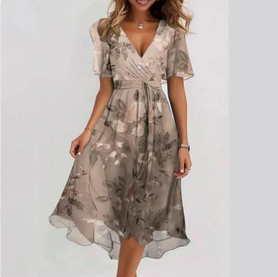 Damen V-Ausschnitt Kleid aus weichem Material