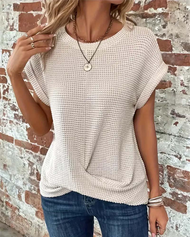 Ellie - Rundhals Gedrehtes Swing-Bluse für Damen
