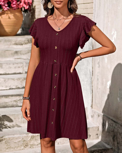 Babsi - Leichtes Damen Sommerkleider mit Rüschen Ärmel